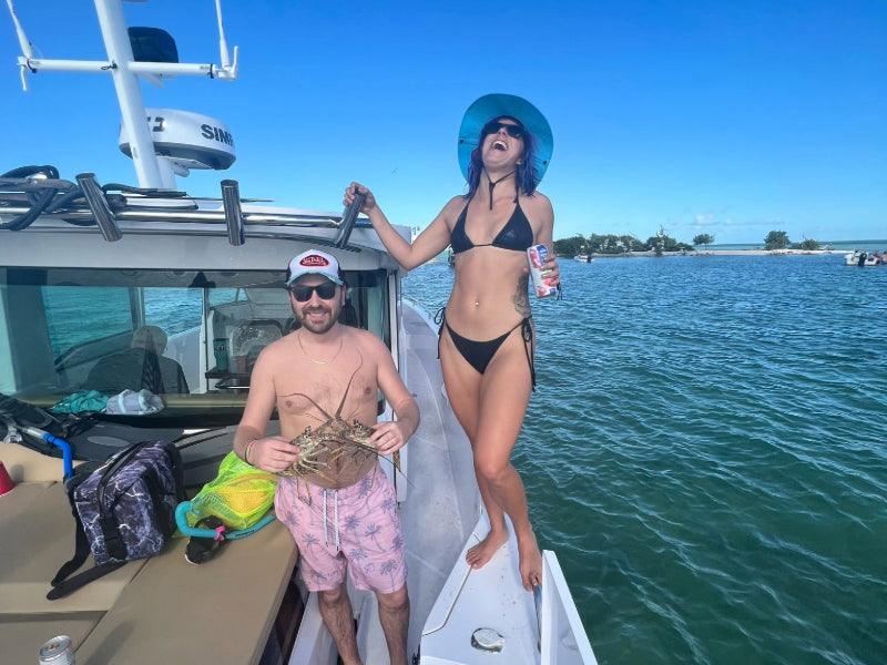 group on lobstering tour boat charter Key West
