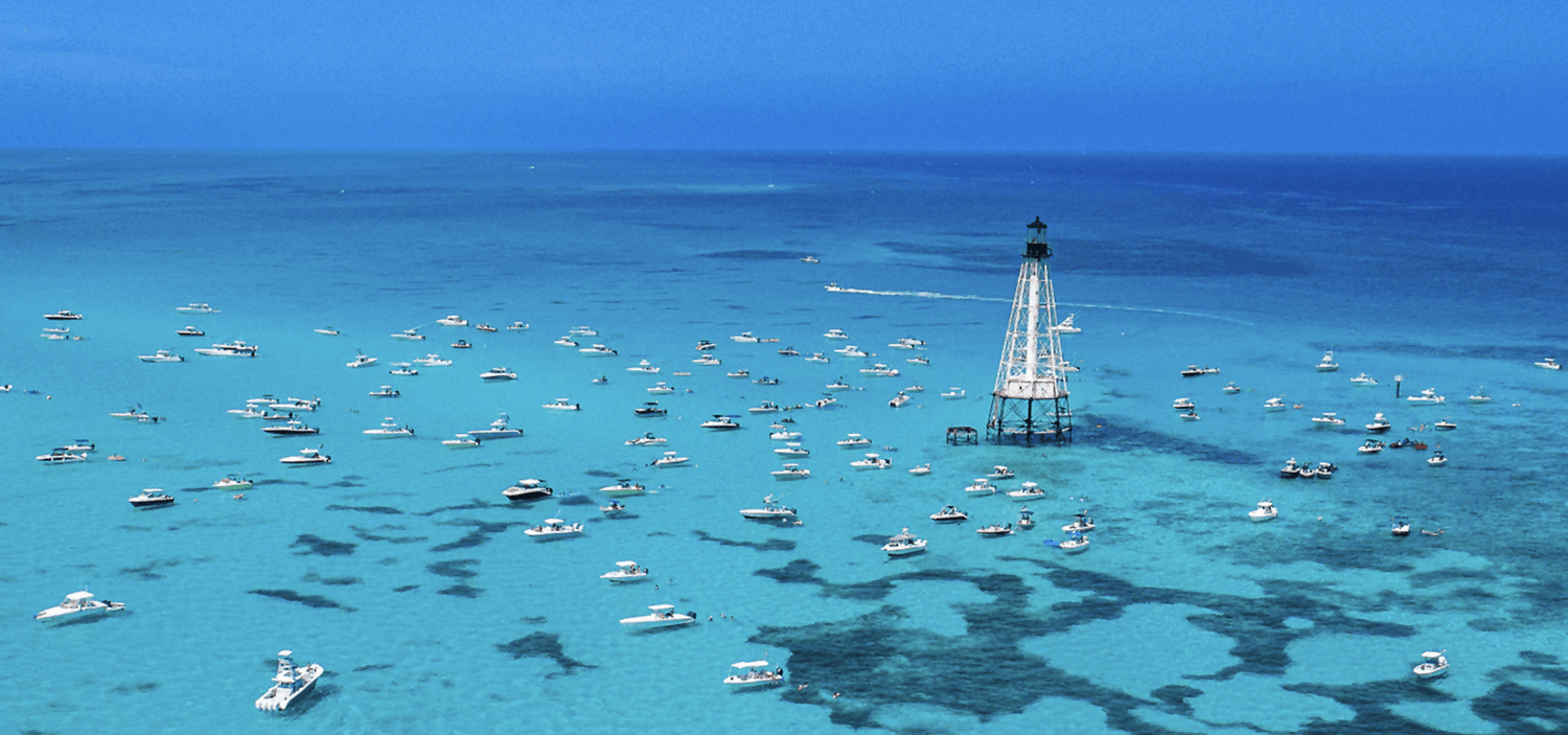 Islamorada FL beach with boats