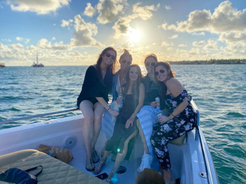 girls retreat event on boat charter