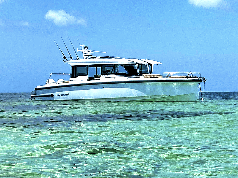 axopar 37 xc cross cabin boat charter exterior