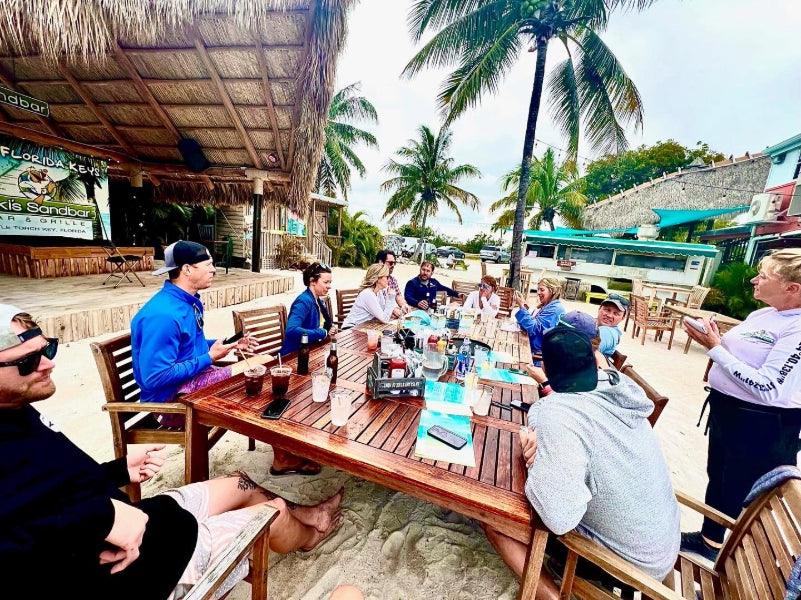 lunch at restaurant on the beach