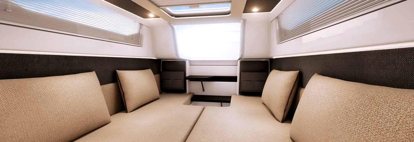 axopar 37 xc yacht interior resting area