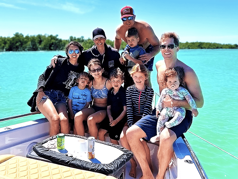 family on boat charter in Key West