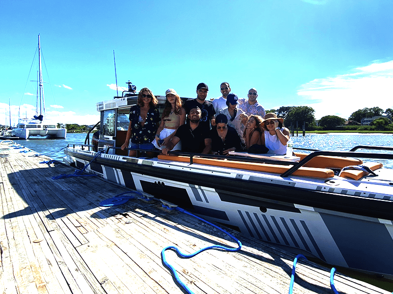family on brabus shadow 500 boat charter