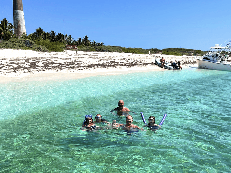 family on snorkeling tour boat charter