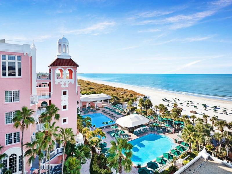 st. petersburg florida waterfront aerial shot