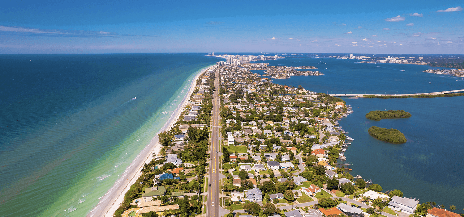 Tampa FL skyline beach shore