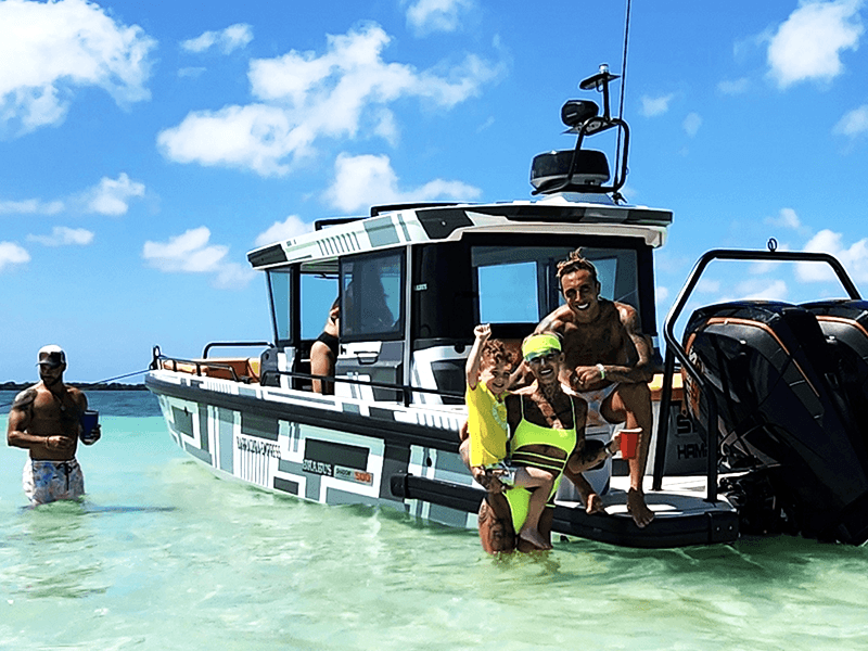 family on boat charter