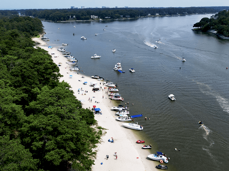 Virginia Beach boat charters local shore sky view