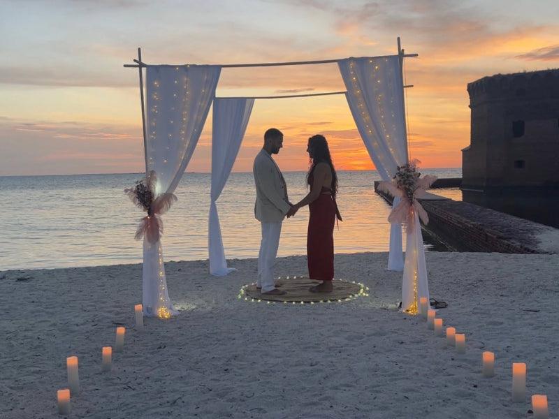 wedding proposal on beach boat charter