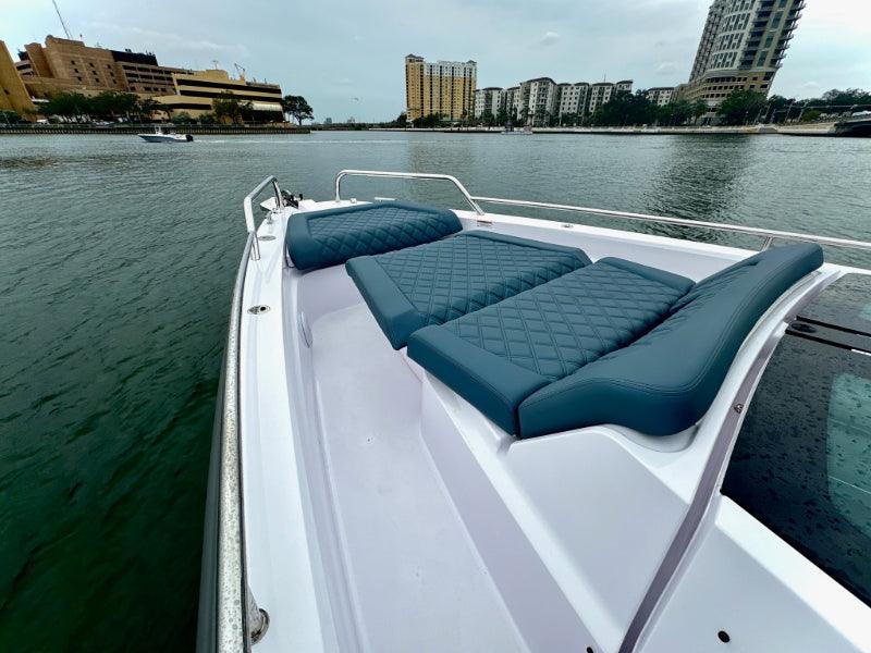 axopar charter boat lounging area exterior