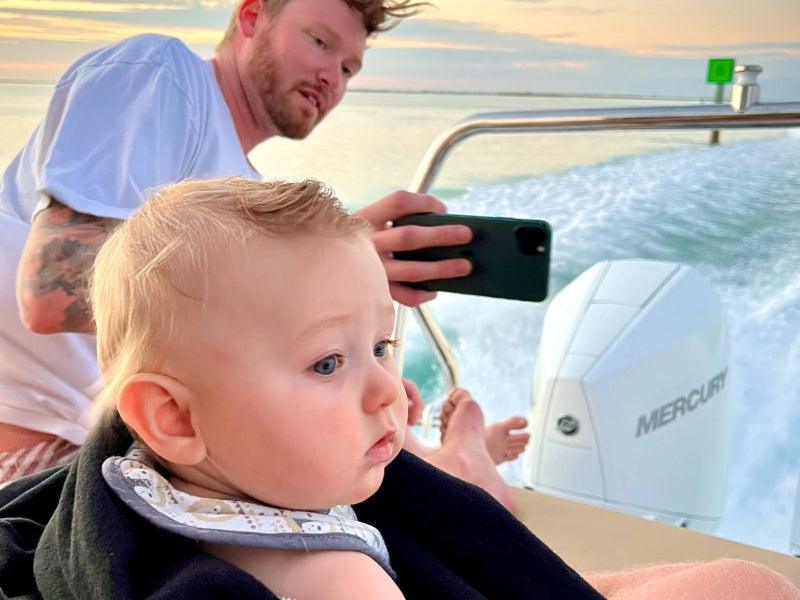 baby on charter boat tour in Florida