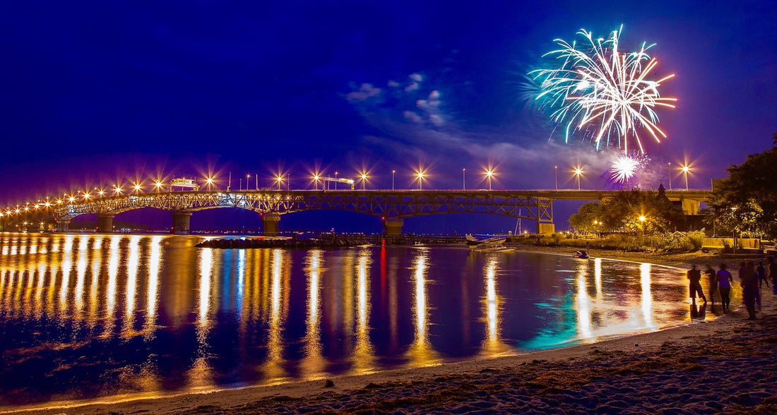 Yorktown Fireworks from Gloucester Point Beach