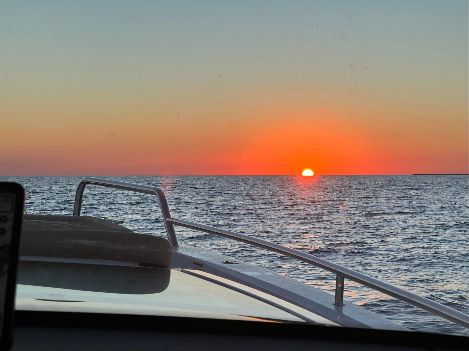 sunset view from boat charter