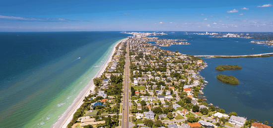 Tampa FL skyline beach shore