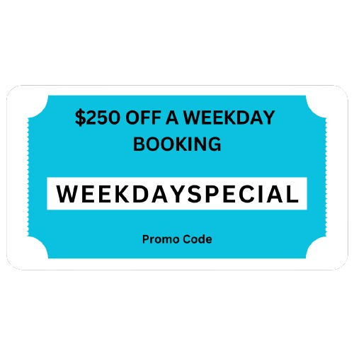 $250 blue coupon ticket weekday special 